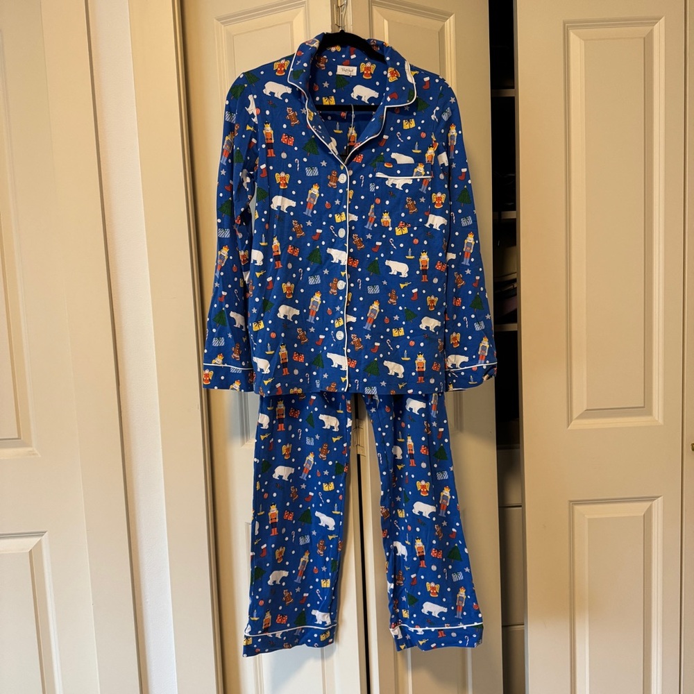 BedHead Traditional Christmas Blue Pajama Set XS - Picture 4 of 11